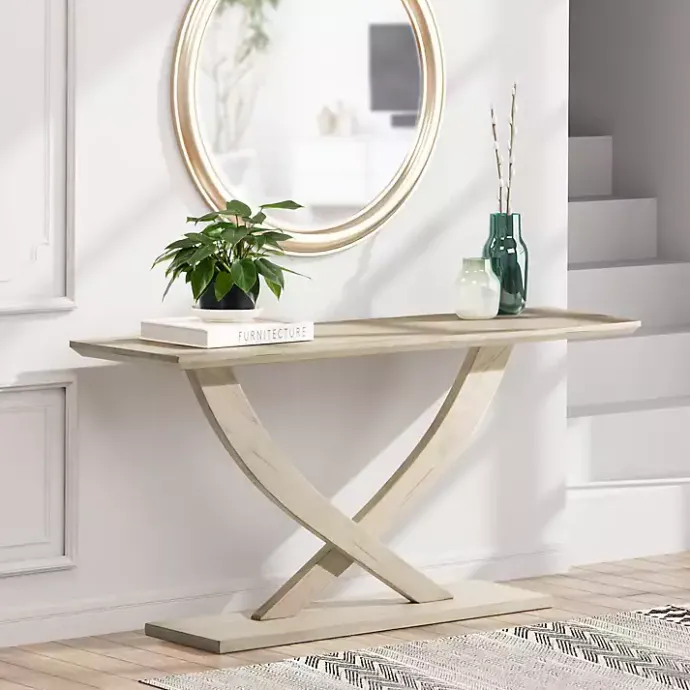 Clearance Kirklands Home washed Ramus Console Table White