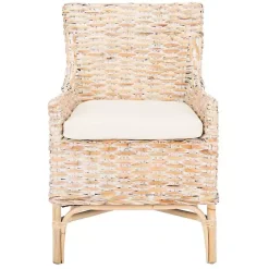 Discount Kirklands Home washed Rattan Cristen Accent Chair White