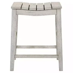 Clearance Kirklands Home washed Saddle Seat Counter Stools, Set of 2 White