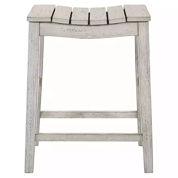 Clearance Kirklands Home washed Saddle Seat Counter Stools, Set of 2 White