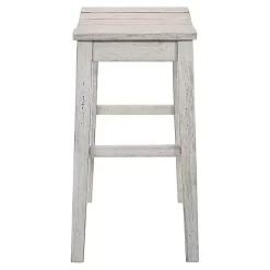 Clearance Kirklands Home washed Saddle Seat Counter Stools, Set of 2 White