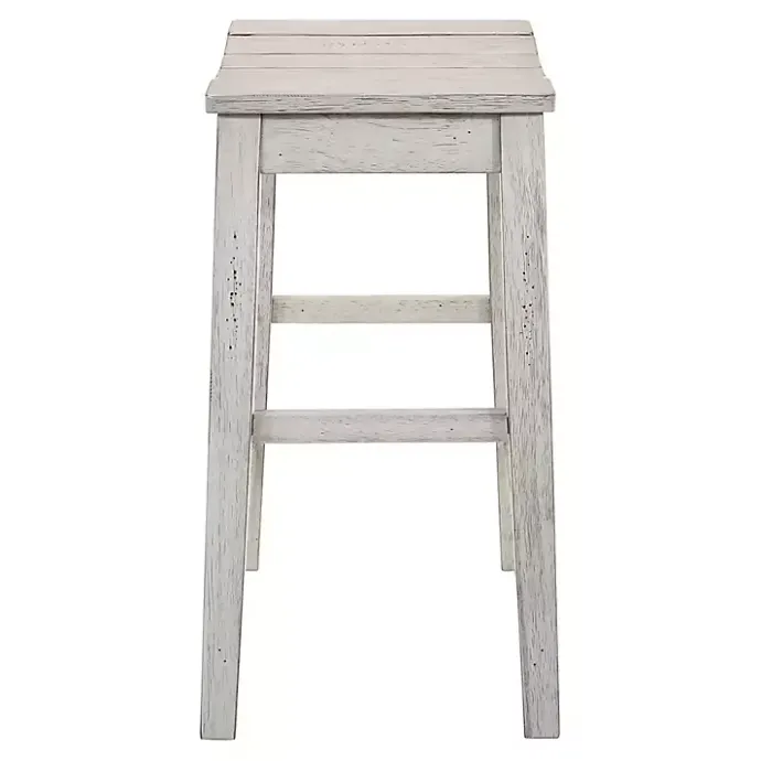 Clearance Kirklands Home washed Saddle Seat Counter Stools, Set of 2 White