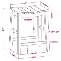 Clearance Kirklands Home washed Saddle Seat Counter Stools, Set of 2 White