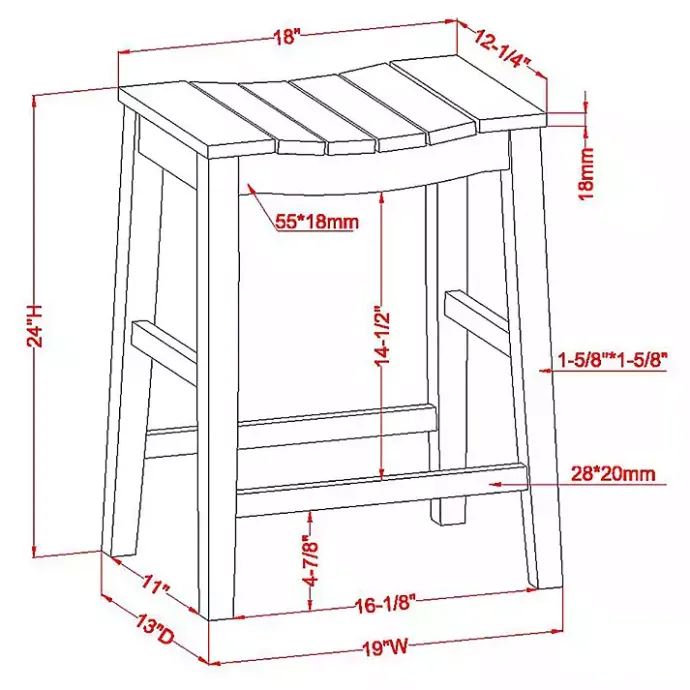Clearance Kirklands Home washed Saddle Seat Counter Stools, Set of 2 White