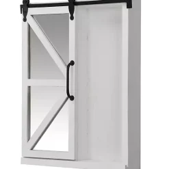Online Kirklands Home washed Sliding Barn Door Wall Cabinet White