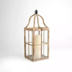 Outlet Kirklands Home Whitewashed Wood Brier Lantern, 23 in.
