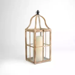 Outlet Kirklands Home Whitewashed Wood Brier Lantern, 23 in.