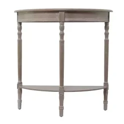 Sale Kirklands Home Whitewashed Wood Half Moon Console Table Brown