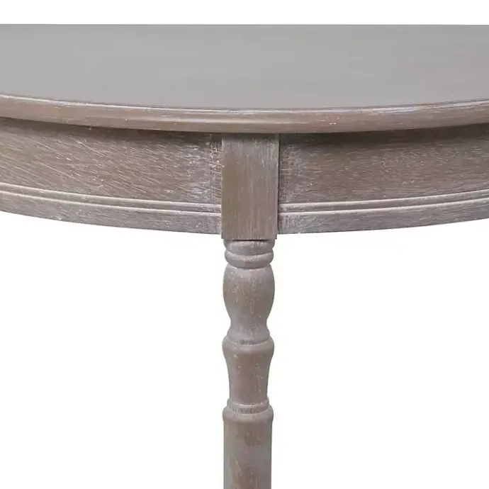 Sale Kirklands Home Whitewashed Wood Half Moon Console Table Brown