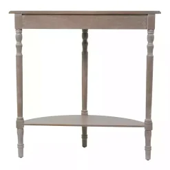 Sale Kirklands Home Whitewashed Wood Half Moon Console Table Brown