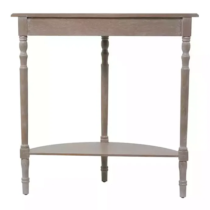Sale Kirklands Home Whitewashed Wood Half Moon Console Table Brown