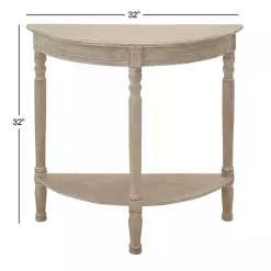 Sale Kirklands Home Whitewashed Wood Half Moon Console Table Brown