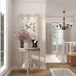 Sale Kirklands Home Whitewashed Wood Half Moon Console Table Brown