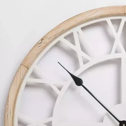 Sale Kirklands Home Whitewashed Wood Open Face Wall Clock