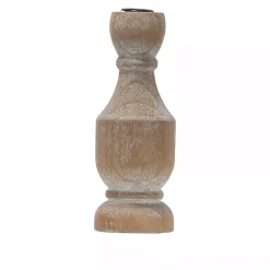 Clearance Kirklands Home Whitewashed Wood Taper Candle Holder, 9 in.