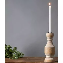Clearance Kirklands Home Whitewashed Wood Taper Candle Holder, 9 in.