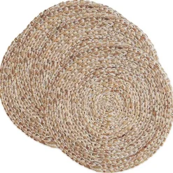Sale Kirklands Home Whitewashed Woven Rattan Placemats, Set of 4