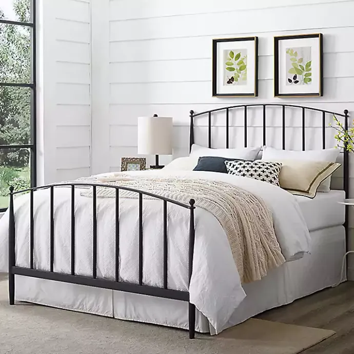Online Kirklands Home Whitley Metal Slat Queen Bed Black