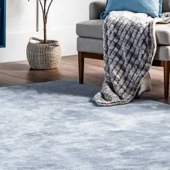 Sale Kirklands Home Whitlow Shag Washable Area Rug, 6x9 Blue