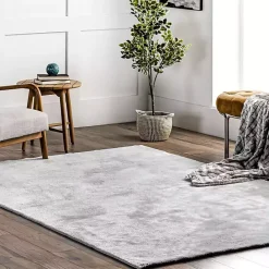Sale Kirklands Home Whitlow Shag Washable Area Rug, 6x9 Silver