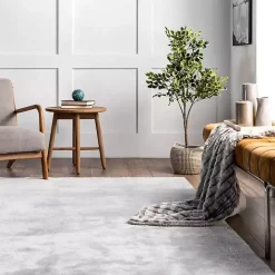 Sale Kirklands Home Whitlow Shag Washable Area Rug, 6x9 Silver