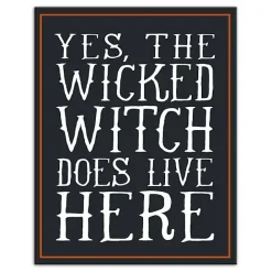 Online Kirklands Home Wicked Witch Lives Here Canvas Art Print Black