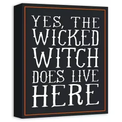Online Kirklands Home Wicked Witch Lives Here Canvas Art Print Black