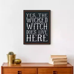 Online Kirklands Home Wicked Witch Lives Here Canvas Art Print Black