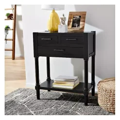 Clearance Kirklands Home Wilbert 3-Drawer Console Table Black