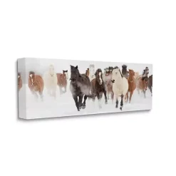 New Kirklands Home Wild Winter Horses Canvas Art Print, 40x17 in.