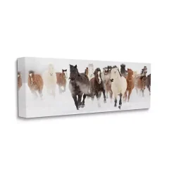 New Kirklands Home Wild Winter Horses Canvas Art Print, 48x20 in.