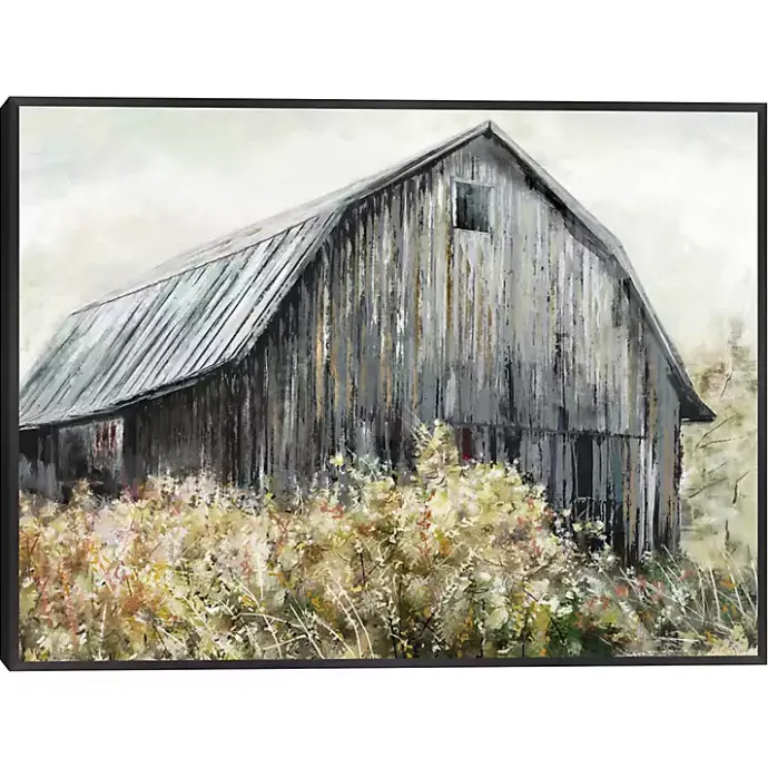 Online Kirklands Home Wildflower Barn Framed Canvas Art Print, 40x30 in. Gray