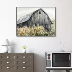 Online Kirklands Home Wildflower Barn Framed Canvas Art Print, 40x30 in. Gray