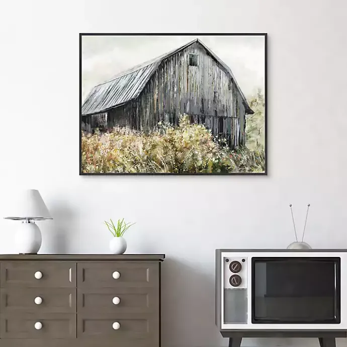Online Kirklands Home Wildflower Barn Framed Canvas Art Print, 40x30 in. Gray