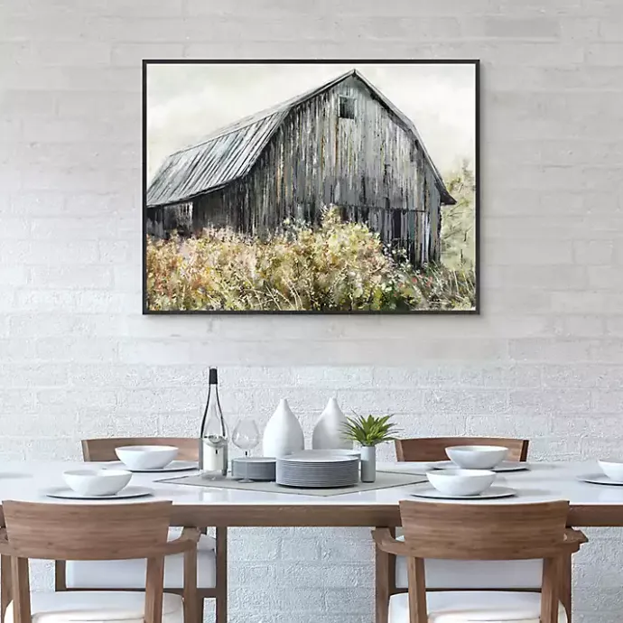 Online Kirklands Home Wildflower Barn Framed Canvas Art Print, 40x30 in. Gray