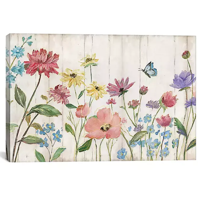 Outlet Kirklands Home Wildflower Flutter on Wood Canvas Art Print Multi