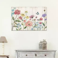 Outlet Kirklands Home Wildflower Flutter on Wood Canvas Art Print Multi