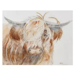 New Kirklands Home Windswept Highland Bull Canvas Art Print