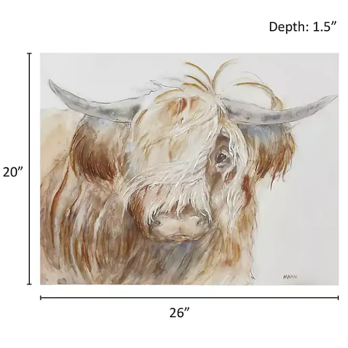 New Kirklands Home Windswept Highland Bull Canvas Art Print