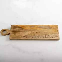 Online Kirklands Home Wine, Cheese, and Friends Serving Board Brown