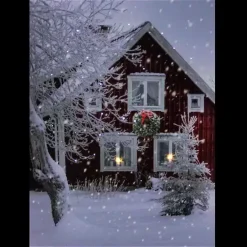 Sale Kirklands Home Winter Barn LED Canvas Art Print