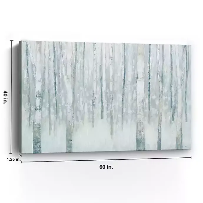 Clearance Kirklands Home Winter Blue Birch Canvas Art Print, 60x40 in.