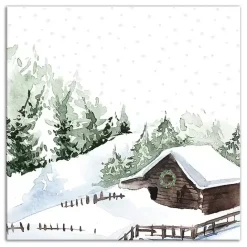 Sale Kirklands Home Winter Cabin Canvas Art Print