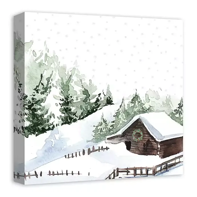 Sale Kirklands Home Winter Cabin Canvas Art Print