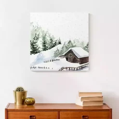 Sale Kirklands Home Winter Cabin Canvas Art Print