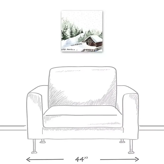 Sale Kirklands Home Winter Cabin Canvas Art Print