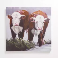 New Kirklands Home Winter Cows Canvas Art Print