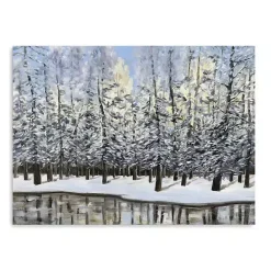 Outlet Kirklands Home Winter Forest Landscape Canvas Art Print