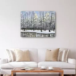 Outlet Kirklands Home Winter Forest Landscape Canvas Art Print