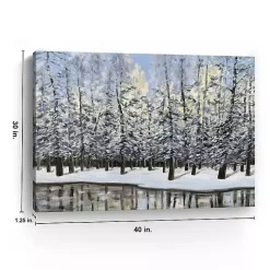 Outlet Kirklands Home Winter Forest Landscape Canvas Art Print